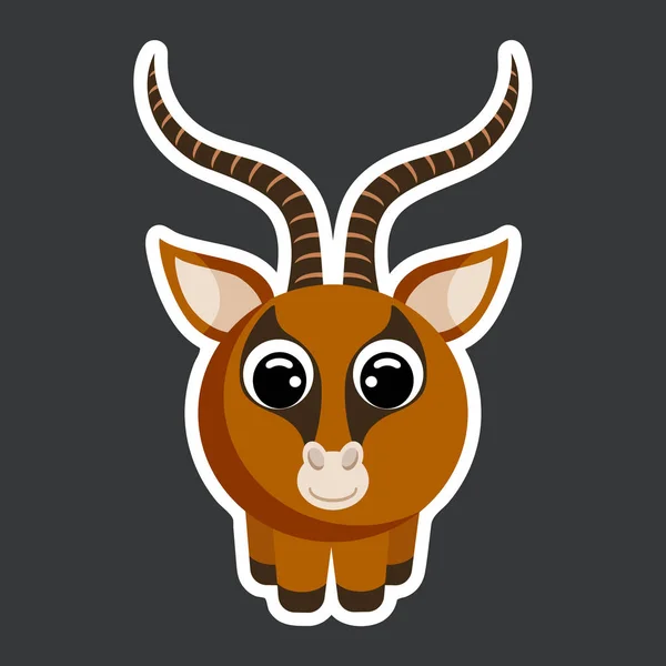 Cartoon gazelle sticker vector illustration — Stock Vector