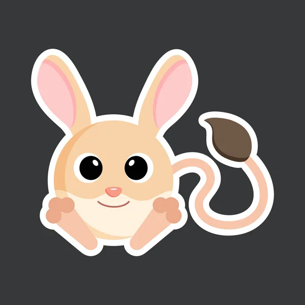 Karikatür jerboa sticker vektör çizimi — Stok Vektör