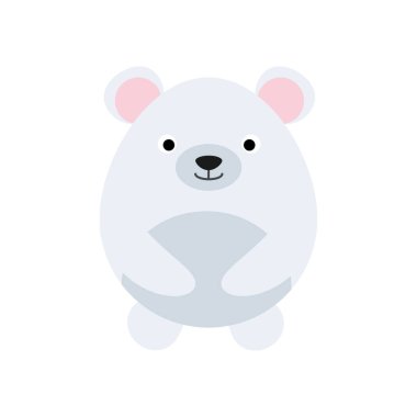 Şirin düz dizayn kedi beyaz arkaplanda izole edildi.