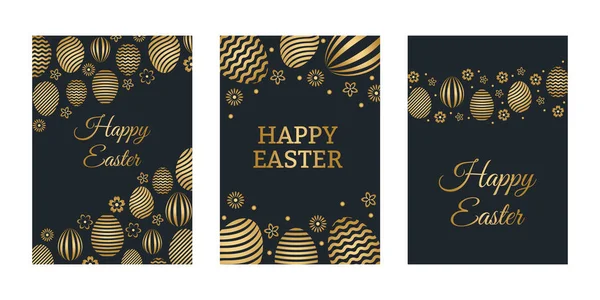 Buon Pasqua set di carte vacanze di lusso — Vettoriale Stock