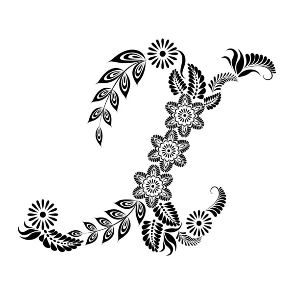 Çiçek büyük harf X monogram — Stok Vektör