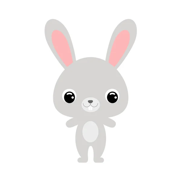 귀여운 아기 토끼. 숲 동물. 흰색 배경에 있는 평평 한 벡터 주형 삽화 — 스톡 벡터