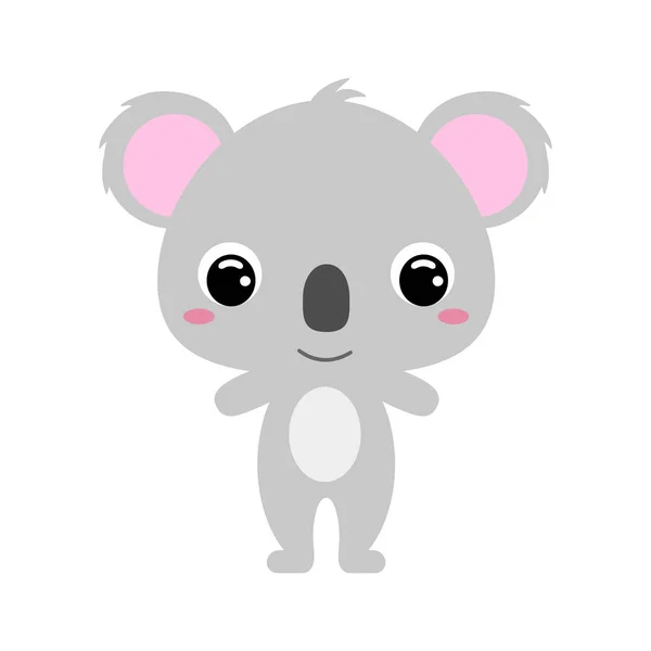 Cute baby koala. Wild animal. Flat vector stock illustration on white background — Stock Vector