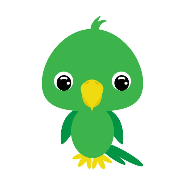 Niedlicher Baby-Papagei. Flache Vektoraktienabbildung auf weißem Hintergrund — Stockvektor