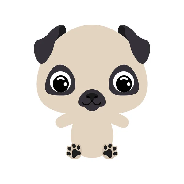 Cão Sentado Bonito Animal Doméstico Personagem Desenhos Animados Para Design — Vetor de Stock