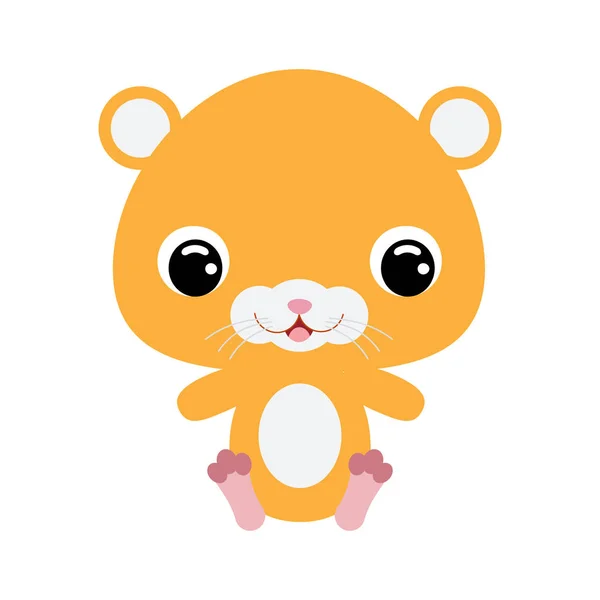 Cute Little Sitting Hamster Cartoon Character Baby Print Design Kids — Stock Vector