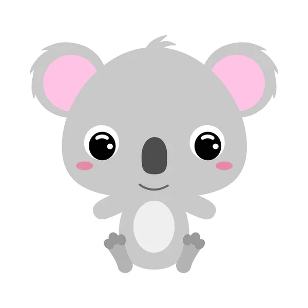 Cute Little Sitting Koala Cartoon Character Baby Print Design Kids — Stock Vector
