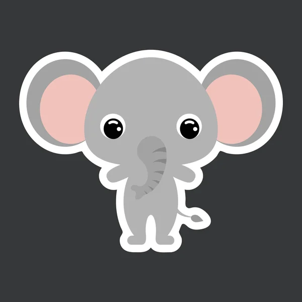 Pegatina Infantil Elefante Lindo Animal Africano Personaje Dibujos Animados Para — Archivo Imágenes Vectoriales