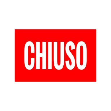 Kapıdaki kırmızı tabela kapandı. Poster, afiş, broşür için düz vektör stoku illüstrasyonu.