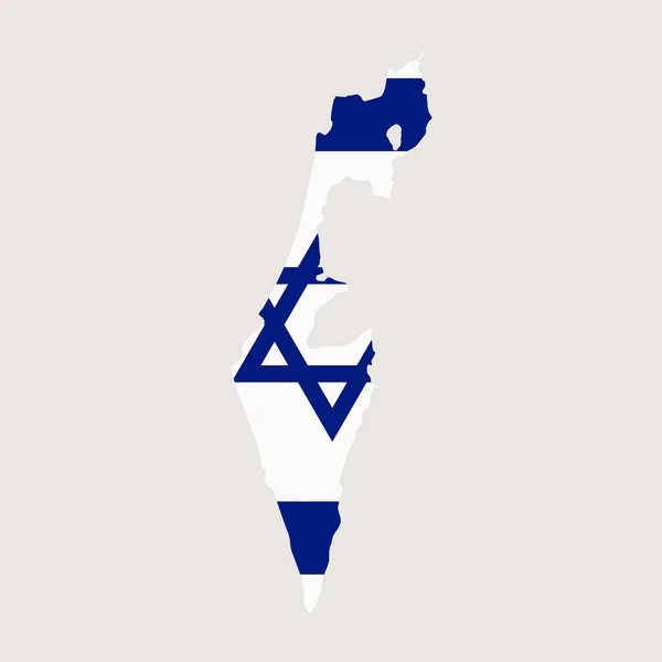 Izrael Mapuje Izolované Pozadí Vlajkou Izraele Vektorová Ilustrace Mapy Izraele — Stockový vektor
