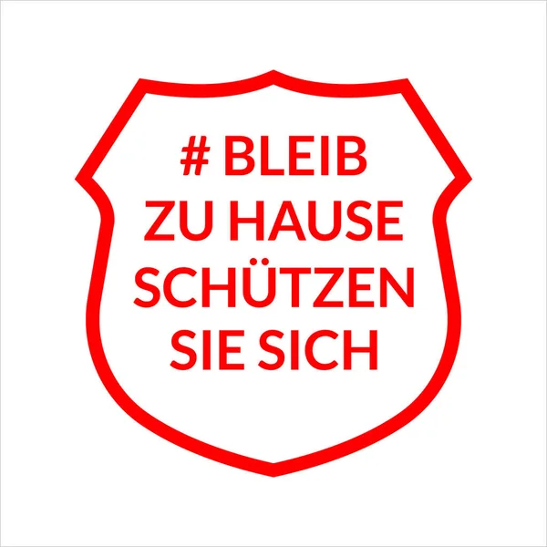 있으면서 배경에 고립된 독일어 표지판에서 자신을 보호하라 Badge Sticker Coronavirus — 스톡 벡터