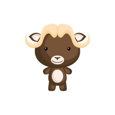 Beyaz arka planda izole edilmiş şirin bebek miskotu. Vahşi Kuzey Kutbu hayvan karakteri albüm, albüm albümü, kart ve davetiye tasarımı için. Düz çizgi film renkli vektör çizimi.