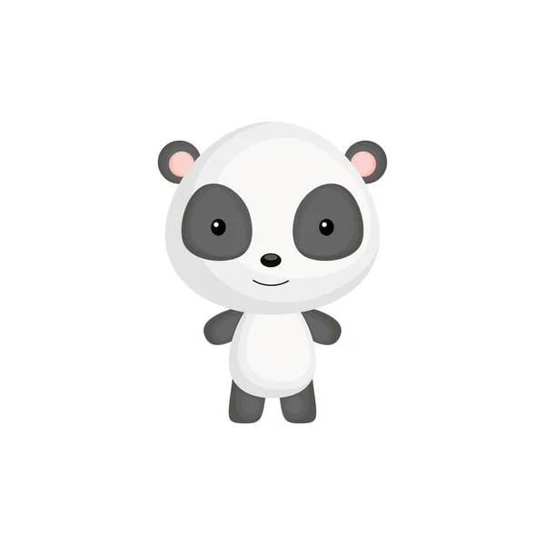 Niedliche Lustige Baby Panda Isoliert Auf Weißem Hintergrund Wilde Entzückende — Stockvektor