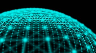 Gelecekçi teknoloji siber küp bağlantısı dünya ağı, bilgisayar, fiber optik kablolar, fiber bağlantı