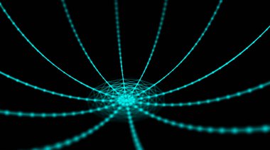 Gelecekçi teknoloji siber küp bağlantısı dünya ağı, bilgisayar, fiber optik kablolar, fiber bağlantı