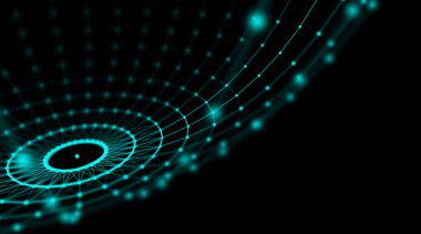 Gelecekçi teknoloji siber küp bağlantısı dünya ağı, bilgisayar, fiber optik kablolar, fiber bağlantı