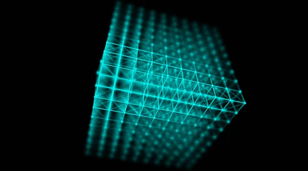Technologie Futuriste Cyber Connexion Cube Réseau Mondial Ordinateur Fibre Optique — Photo