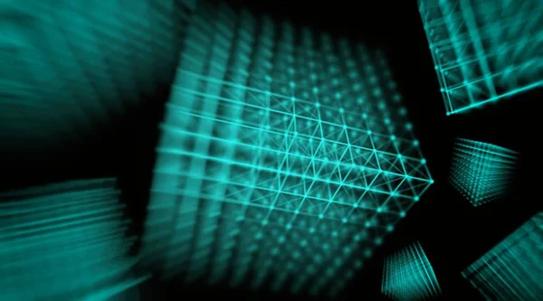 Futuristisk Teknik Cyber Kub Anslutning Världsnätverk Dator Fiber Virtuella Optiska — Stockfoto