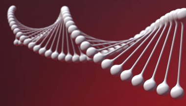 DNA renk arka plan ve çeşitli malzeme, 3d render illüstrasyon