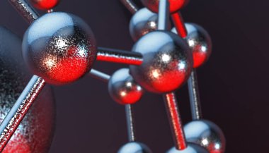 DNA renk arka plan ve çeşitli malzeme, 3d render illüstrasyon