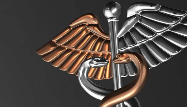 Caduceus - medizinisches Symbol, 3D-Renderer — Stockfoto