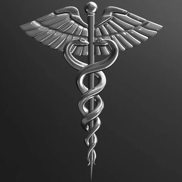 Caduceo - símbolo médico, 3d render —  Fotos de Stock