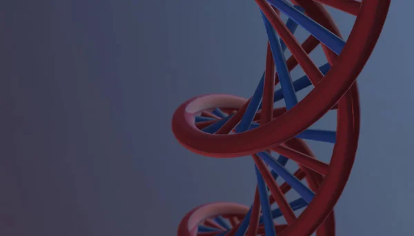 ДНК в цветном фоне и различных материалов, 3D рендеринг иллюстрации — стоковое фото