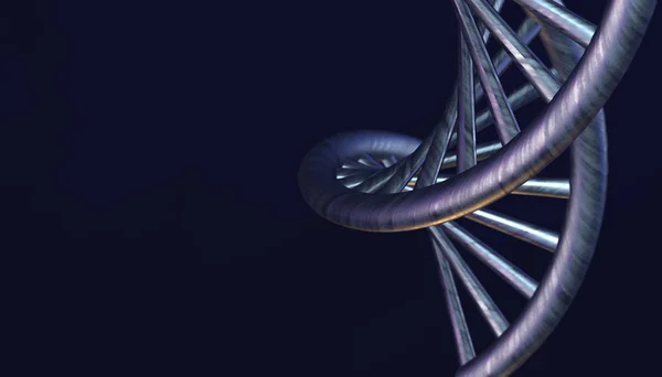 ADN en fondo de color y varios materiales, ilustración de renderizado 3d — Foto de Stock