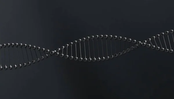 DNA sullo sfondo a colori e vari materiali, illustrazione di rendering 3d — Foto Stock