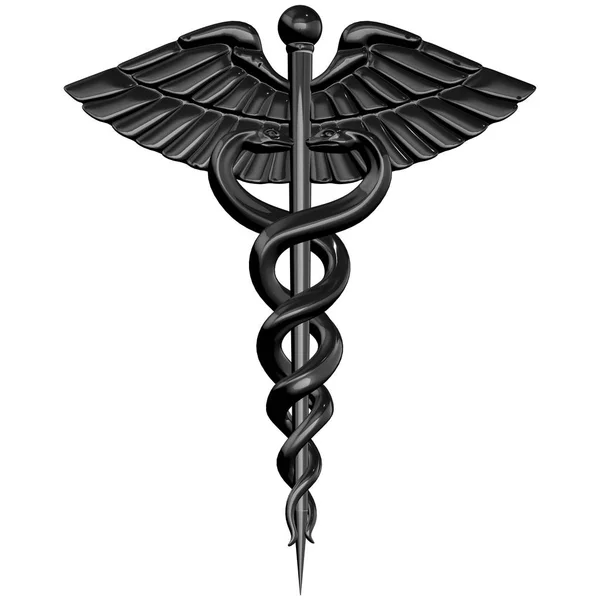 Caduceus - medicinsk symbol, 3d render — Stockfoto