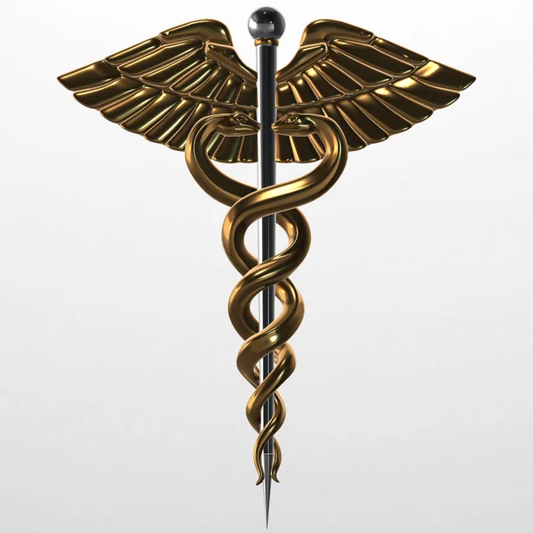 Caduceo - símbolo médico, 3d render —  Fotos de Stock