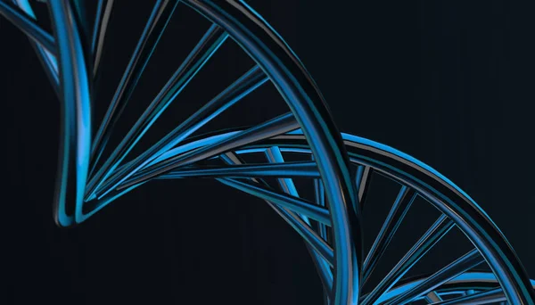 DNA in color background and various material, 3d render illustration — Stock Photo, Image