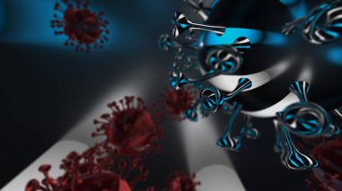 Coronavirus 2019-nCov romanı Coronavirus consepsi, 3D yorumlama