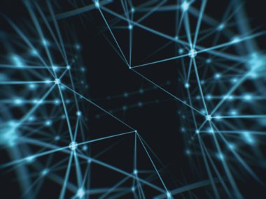 Elektronik plexus modern afiş fütüristik sanal teknoloji arka planı, telekomünikasyon konsepti, Ağ dijital olarak oluşturulmuş görüntü.