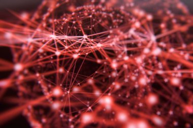 Teknoloji modern dinamik plazma enerjisi fütüristik sanal teknoloji arka planı, dijital olarak oluşturulmuş görüntü. 3B illüstrasyon