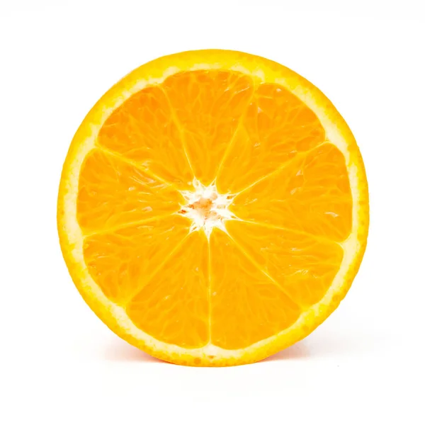 Orangenscheibe Isoliert Auf Weißem Hintergrund Frisches Obst — Stockfoto