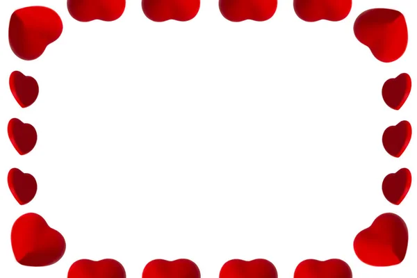 Red Heart Picture Frame White Background — Stock Photo, Image