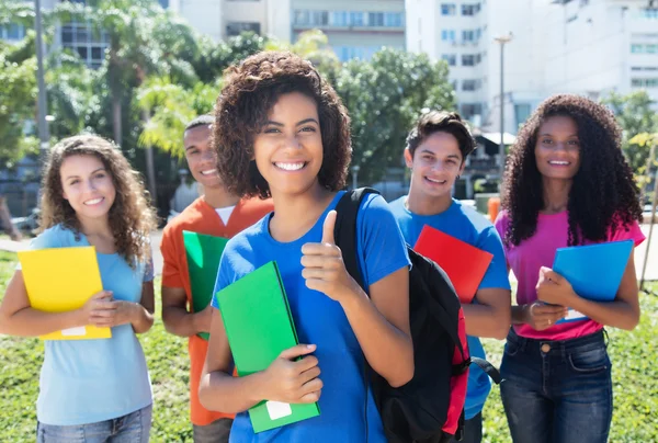 Gruppe von fünf modernen lateinamerikanischen, kaukasischen und afrikanischen Gestüten — Stockfoto