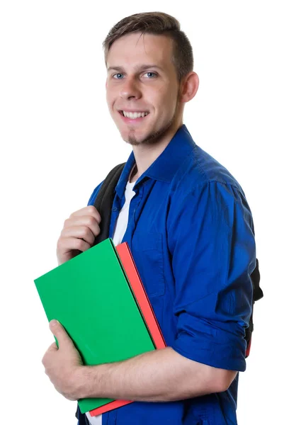 Beau caucasien mâle étudiant avec blonde cheveux — Photo