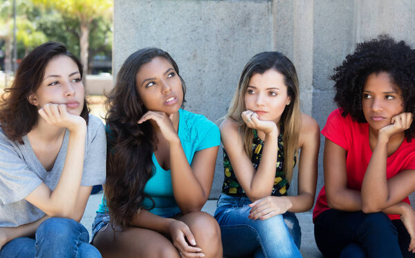 Group of disappointed girls — Stock Photo, Image