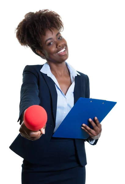 Mujer afroamericana pidiendo opinión — Foto de Stock