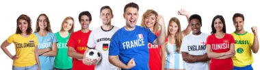 Diğer ülkelerden gelen destekçileri ile Fransa futbol fan