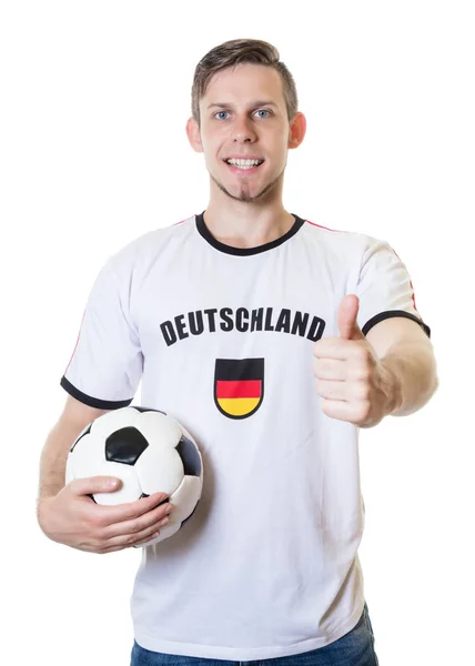 Deutscher Fußballfan mit erhobenem Daumen — Stockfoto