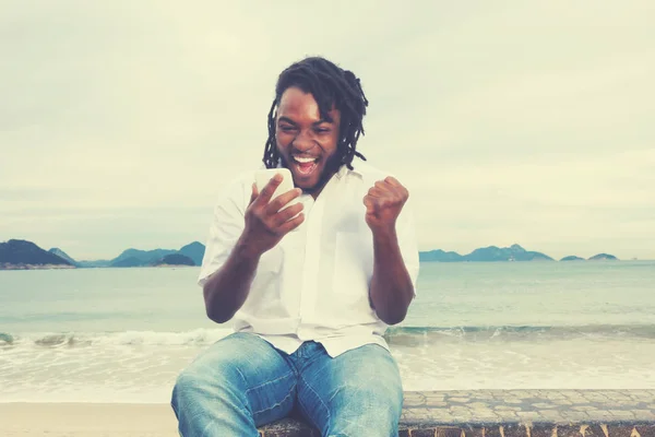 African american guy with dreadlocks in vintage retro look — Stock Photo, Image