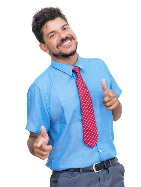Счастливый латиноамериканец с бородой — стоковое фото