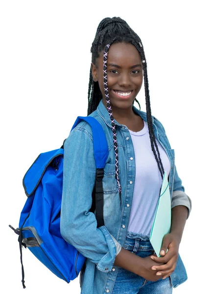 Indah african perempuan mahasiswa dengan dreadlocks — Stok Foto