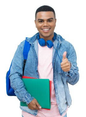 Diş telli başarılı Brezilyalı erkek öğrenci.