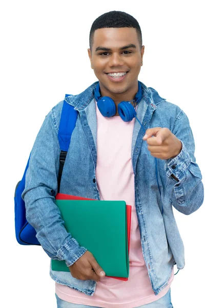 Guapo brasileño estudiante masculino con frenos —  Fotos de Stock