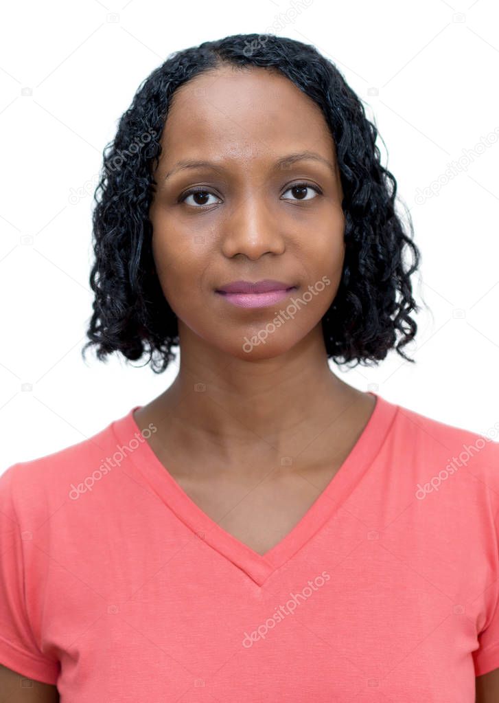 Passport photo of african american mature adult woman