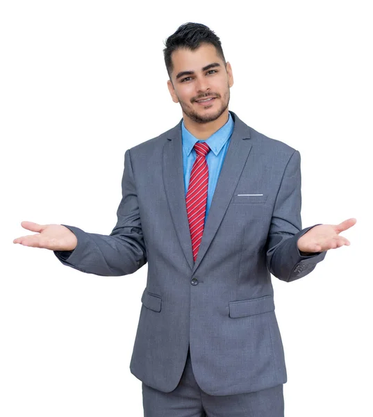 Guapo empresario hipster mexicano con traje — Foto de Stock